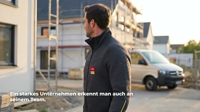 Monteur auf dem Weg zur Baustelle